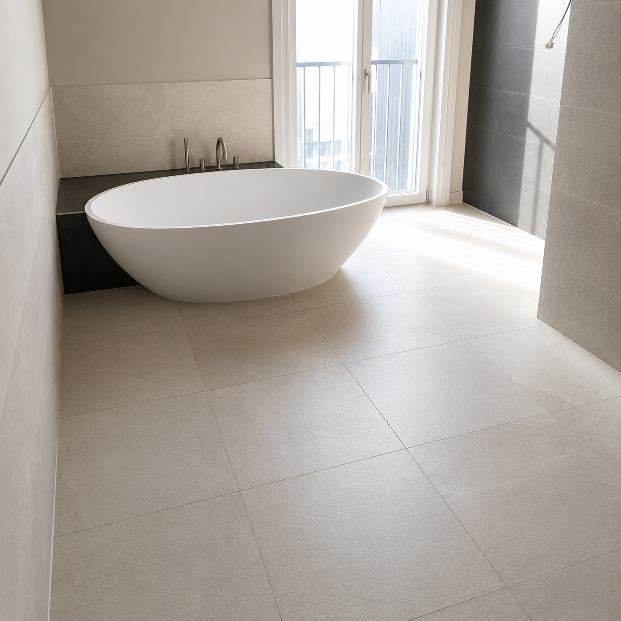 Freistehende Wanne im Lichtbad